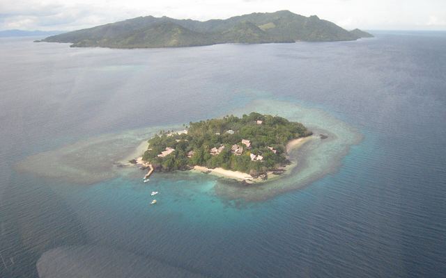 Royal Davui, een klein privé-eiland met resort en koraalrif in de lagune van Beqa