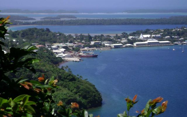 Port of Refuge-haven bij Neiafu op Vava'u gezien vanaf Mount Talau