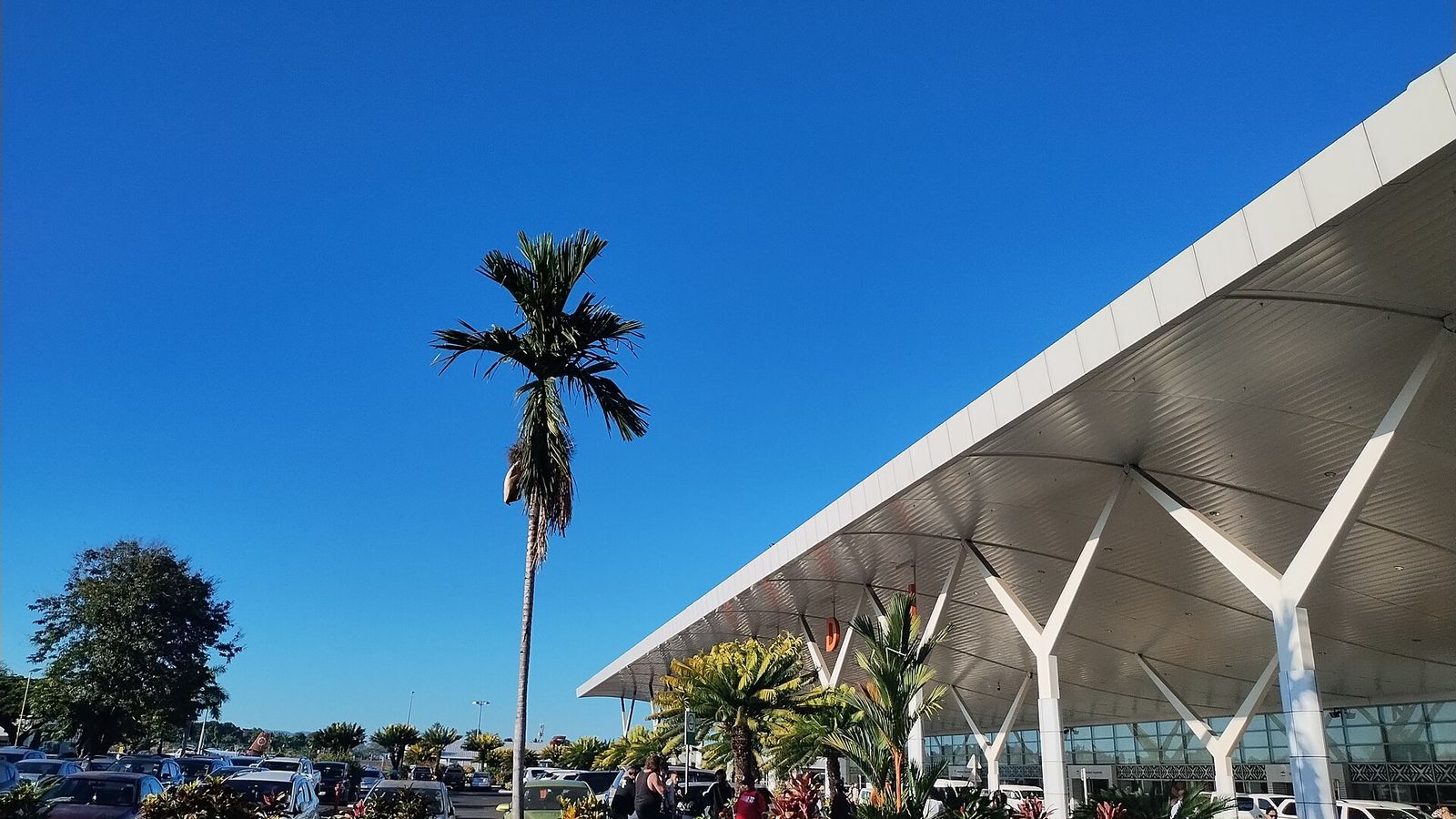 Buitenkant van Nadi International Airport op Viti Levu